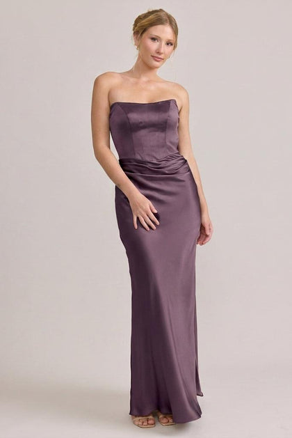 Blythe Satin Dress | Made To Order | Dusty Plum
