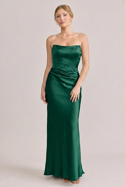 Blythe Satin Dress | Made To Order | Emerald