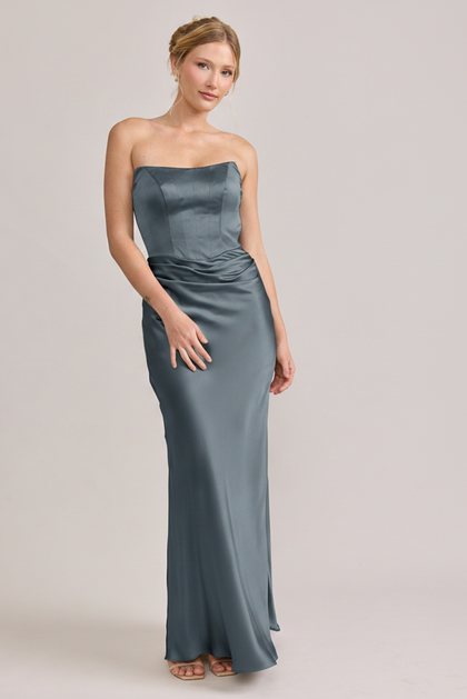 Blythe Satin Dress | Made To Order | Eucalyptus