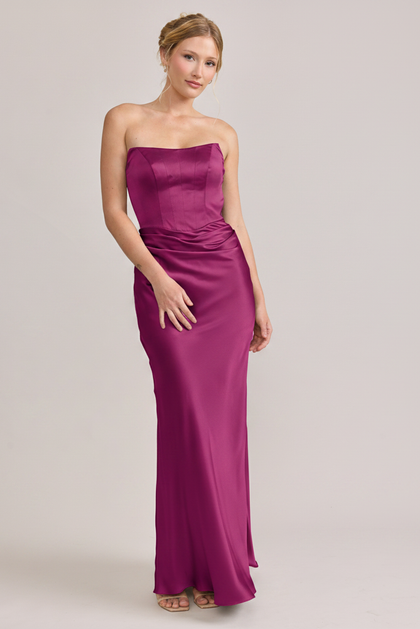 Blythe Satin Dress | Made To Order | Fuchsia