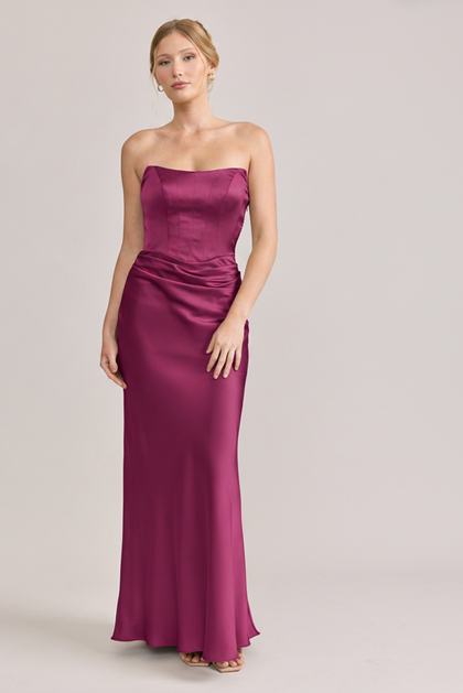 Blythe Satin Dress | Made To Order | Fuchsia