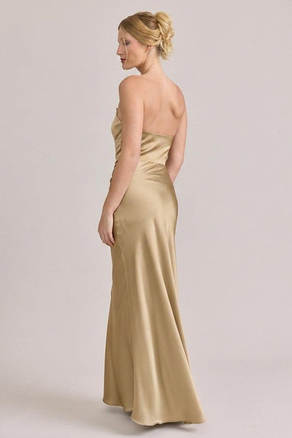 Blythe Satin Dress | Made To Order | Honey Beige