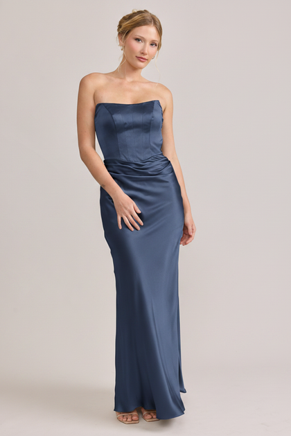 Blythe Satin Dress | Made To Order | Indie Blue