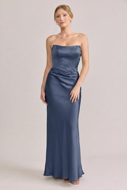 Blythe Satin Dress | Made To Order | Indie Blue