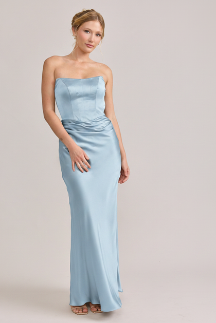 Blythe Satin Dress | Made To Order | Light Blue