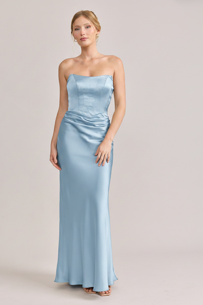 Blythe Satin Dress | Made To Order | Light Blue