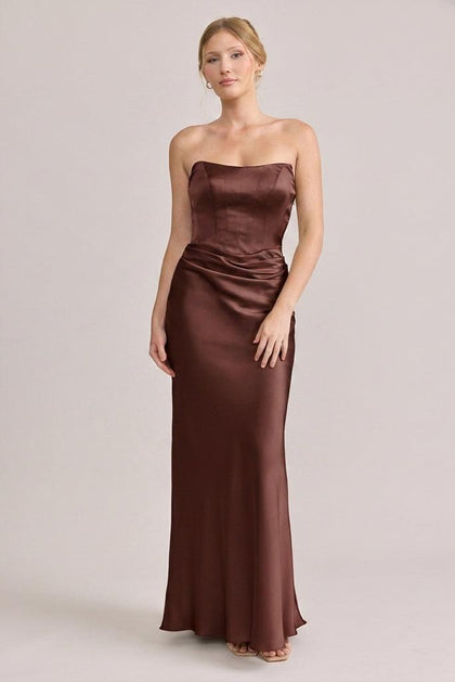 Blythe Satin Dress | Made To Order | Mahogany