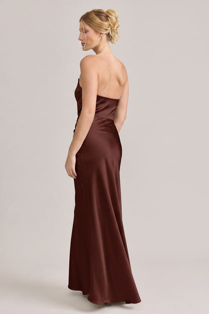 Blythe Satin Dress | Made To Order | Mahogany