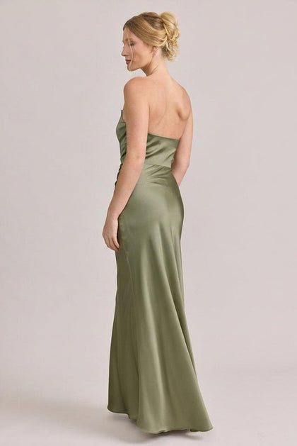 Blythe Satin Dress | Made To Order | Moss