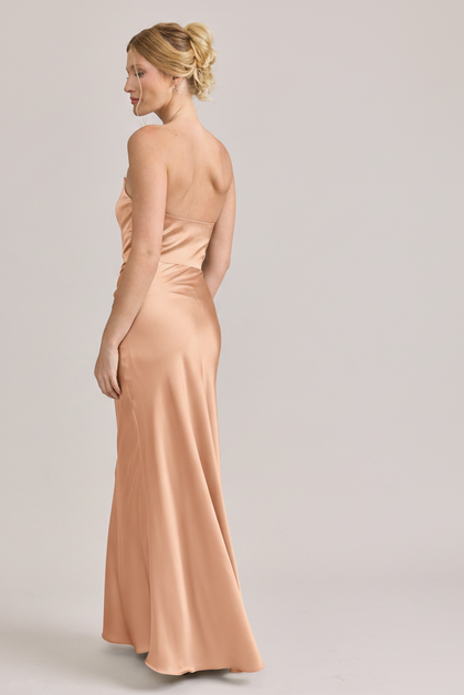 Blythe Satin Dress | Made To Order | Peach