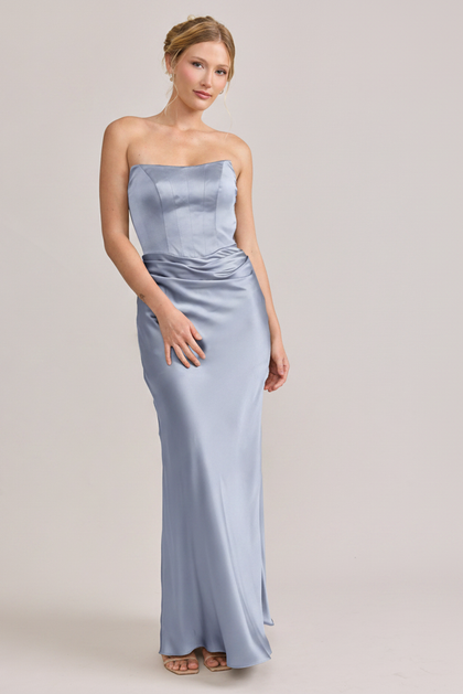 Blythe Satin Dress | Made To Order | Periwinkle