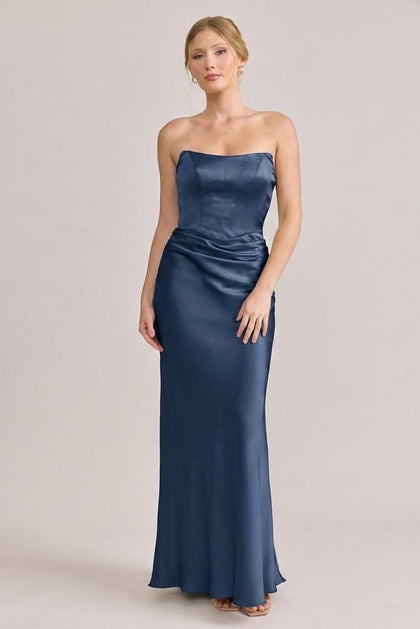 Blythe Satin Dress | Made To Order | Romantic Blue