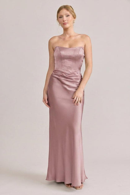 Blythe Satin Dress | Made To Order | Rose Quartz