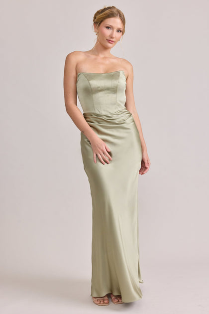 Blythe Satin Dress | Made To Order | Silver Sage