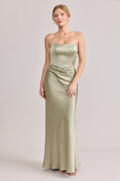 Blythe Satin Dress | Made To Order | Silver Sage