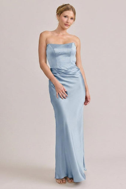Blythe Satin Dress | Made To Order | Sky Blue