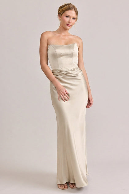 Blythe Satin Dress | Made To Order | Soft Champagne