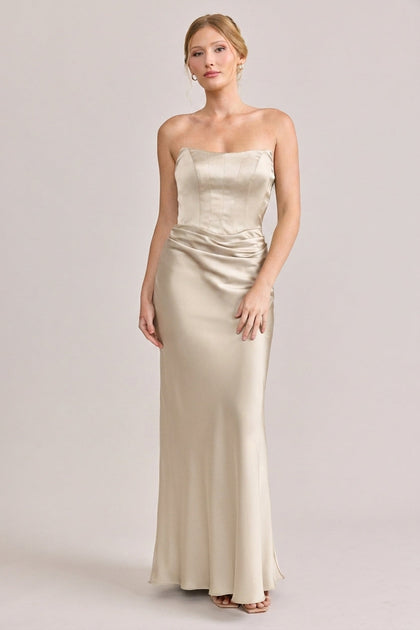 Blythe Satin Dress | Made To Order | Soft Champagne