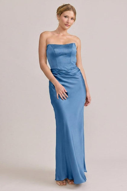 Blythe Satin Dress | Made To Order | True Blue