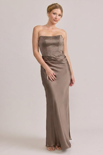 Blythe Satin Dress | Made To Order | Truffle