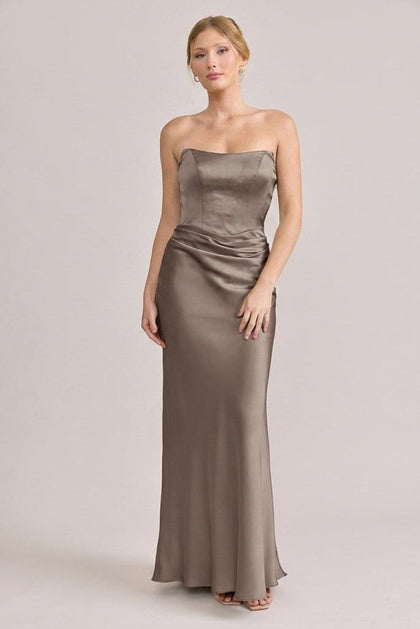 Blythe Satin Dress | Made To Order | Truffle