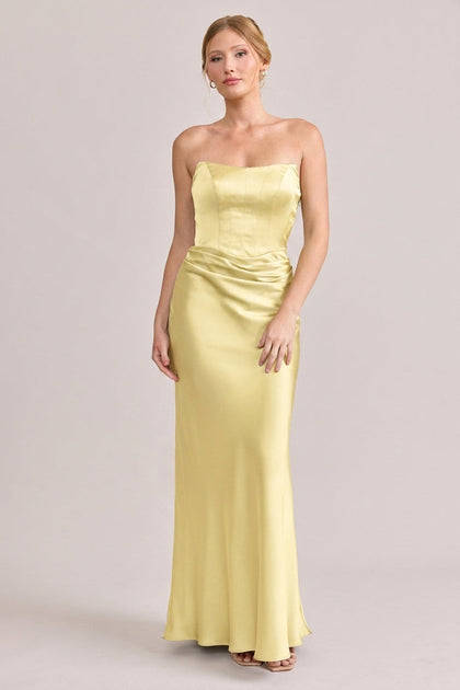 Blythe Satin Dress | Made To Order | Yellow
