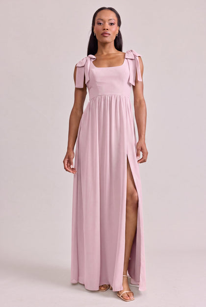 Bowie Chiffon Dress | Made To Order | Baby Pink