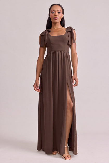 Bowie Chiffon Dress | Made To Order | Espresso