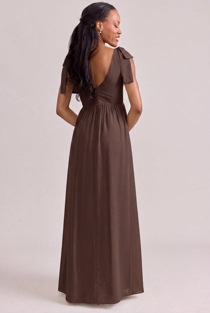 Bowie Chiffon Dress | Made To Order | Espresso