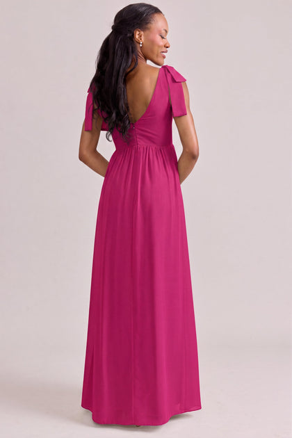Bowie Chiffon Dress | Made To Order | Hot Pink