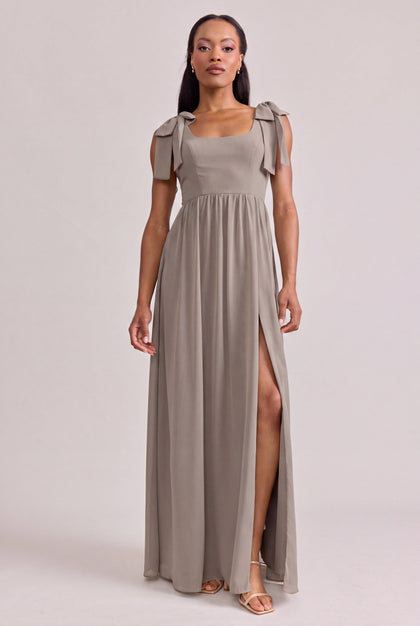 Bowie Chiffon Dress | Made To Order | Latte