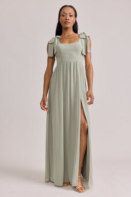 Bowie Chiffon Dress | Made To Order | Silver Sage