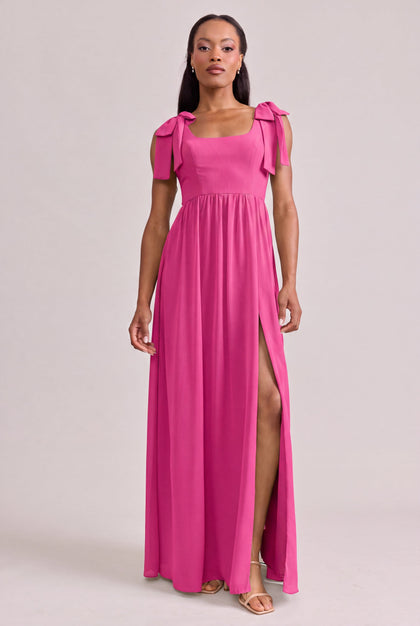 Bowie Chiffon Dress | Made To Order | Malibu Pink