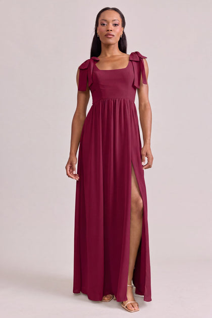 Bowie Chiffon Dress | Made To Order | Marsala