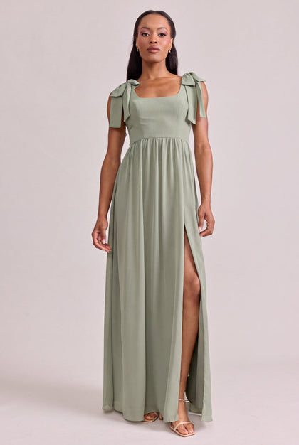 Bowie Chiffon Dress | Made To Order | Moss