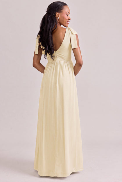 Bowie Chiffon Dress | Made To Order | Pale Yellow