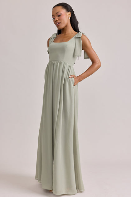 Bowie Chiffon Dress | Made To Order | Sage