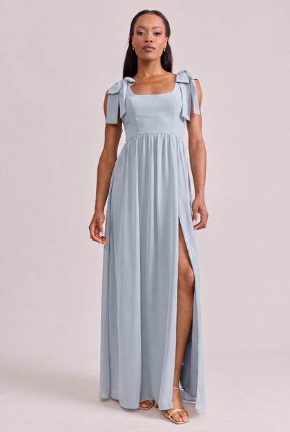 Bowie Chiffon Dress | Made To Order | Sky Blue