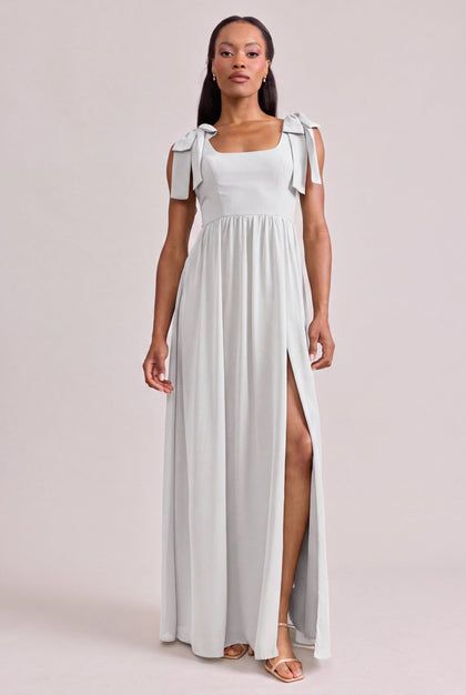 Bowie Chiffon Dress | Made To Order | White Pearl