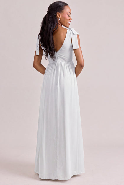 Bowie Chiffon Dress | Made To Order | White Pearl