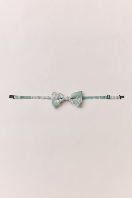 Chiffon Floral Print Bowtie | Made To Order | Sage and Champagne Bouquet
