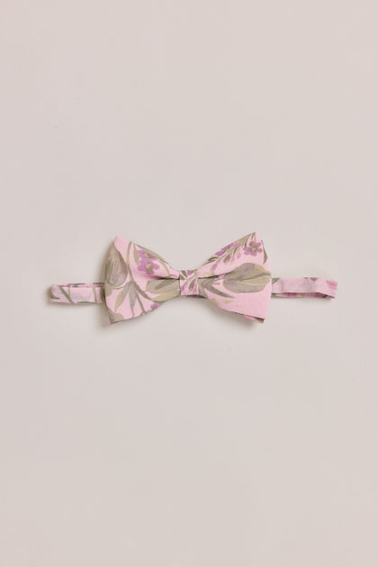 Chiffon Floral Print Bowtie | Made To Order | Perfect Pink Meadow Blooms