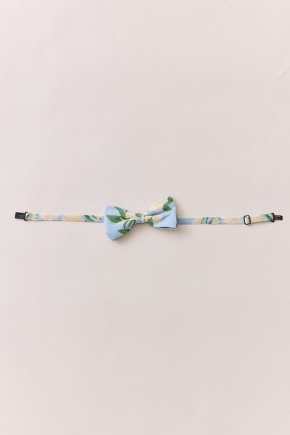 Chiffon Floral Print Bowtie | Made To Order | Sky Blue Multi Bouquet