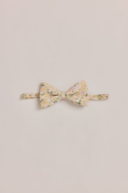 Kids Chiffon Floral Print Bowtie | Made To Order | Yellow Posey