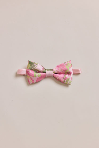 Satin Floral Print Bowtie | Made To Order | Perfect Pink Meadow Blooms