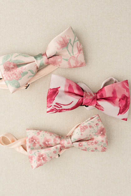 Satin Floral Print Bowtie | Made To Order | Blushing Bride Posey