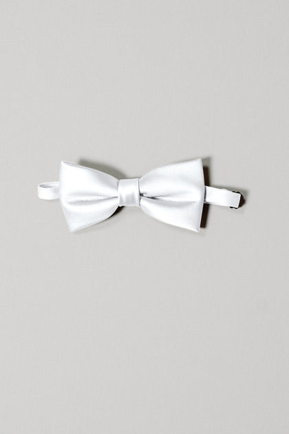Satin Bowtie | Made To Order | White Pearl