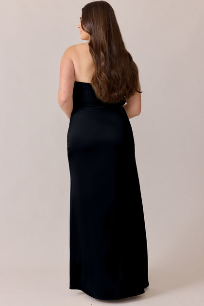 Briar Satin Dress | Made To Order | Black