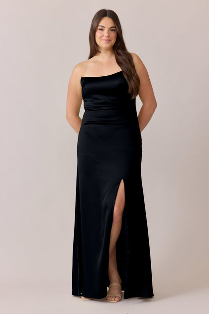 Briar Satin Dress | Made To Order | Black