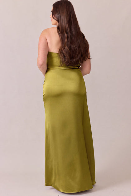 Briar Satin Dress | Made To Order | Chartreuse